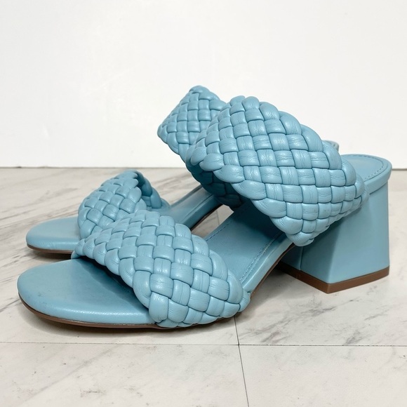 Steve Madden Daphnee Blue Faux Leather Braided Sandal 5M - Picture 1 of 13